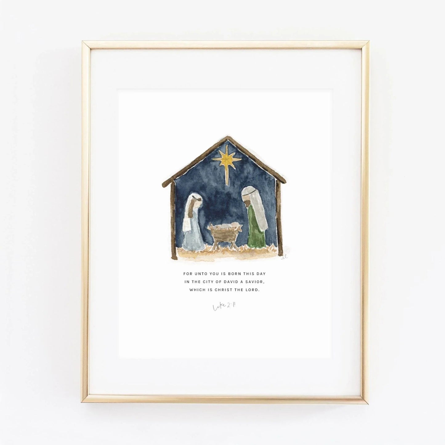 nativity luke 2:11 scripture print - emily lex studio