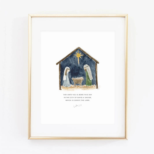 nativity luke 2:11 scripture print - emily lex studio