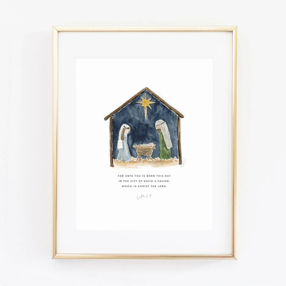 nativity luke 2:11 scripture print – Emily Lex Studio Wholesale