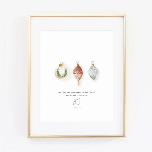 psalm 126:3 ornaments scripture print