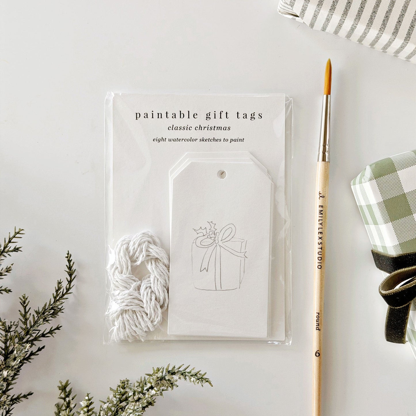 classic christmas paintable gift tags