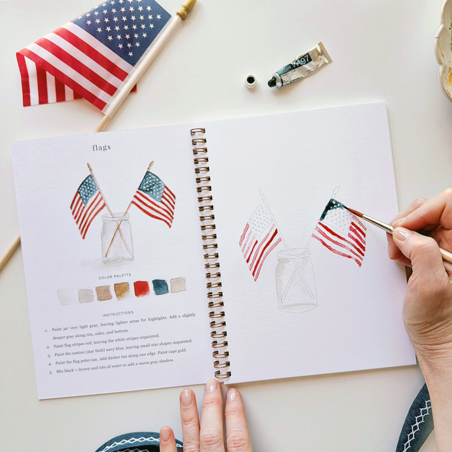 americana watercolor workbook