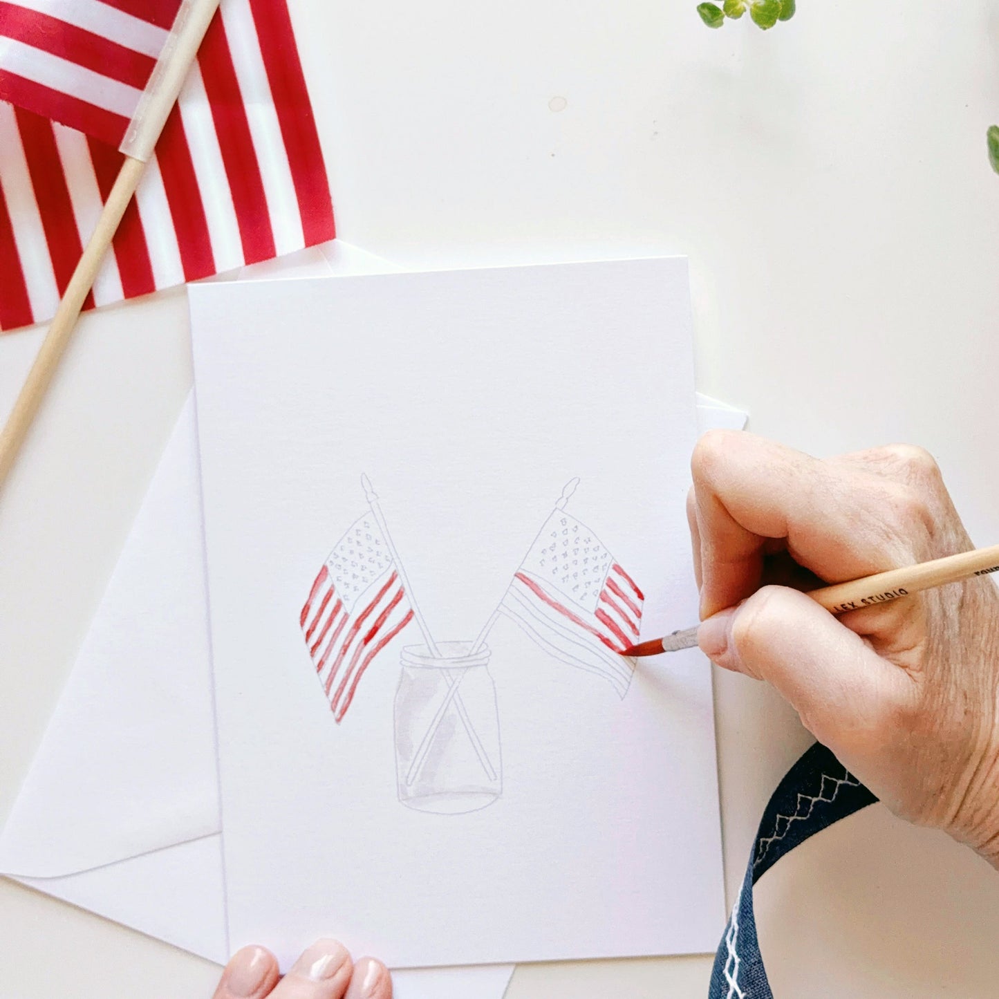 americana paintable watercolor notecard set