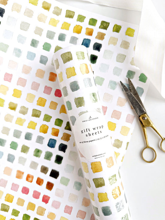 paint swatch gift wrapping paper