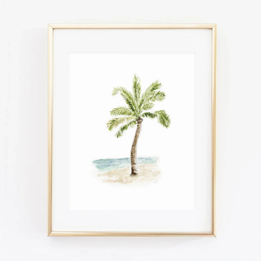 palm tree watercolor wall art print
