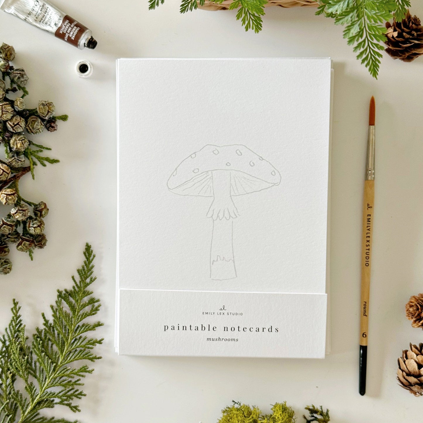 mushrooms paintable notecards