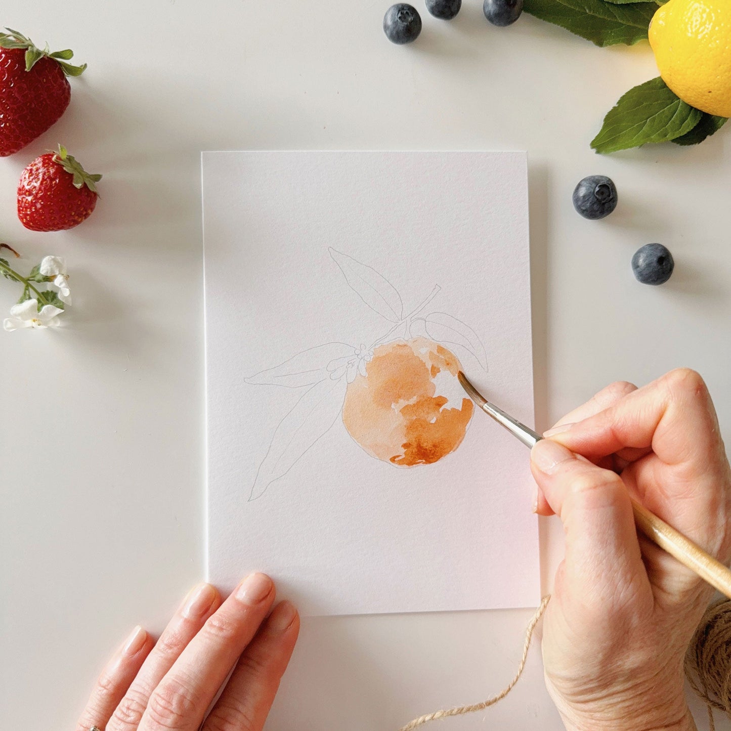 fruit paintable notecards