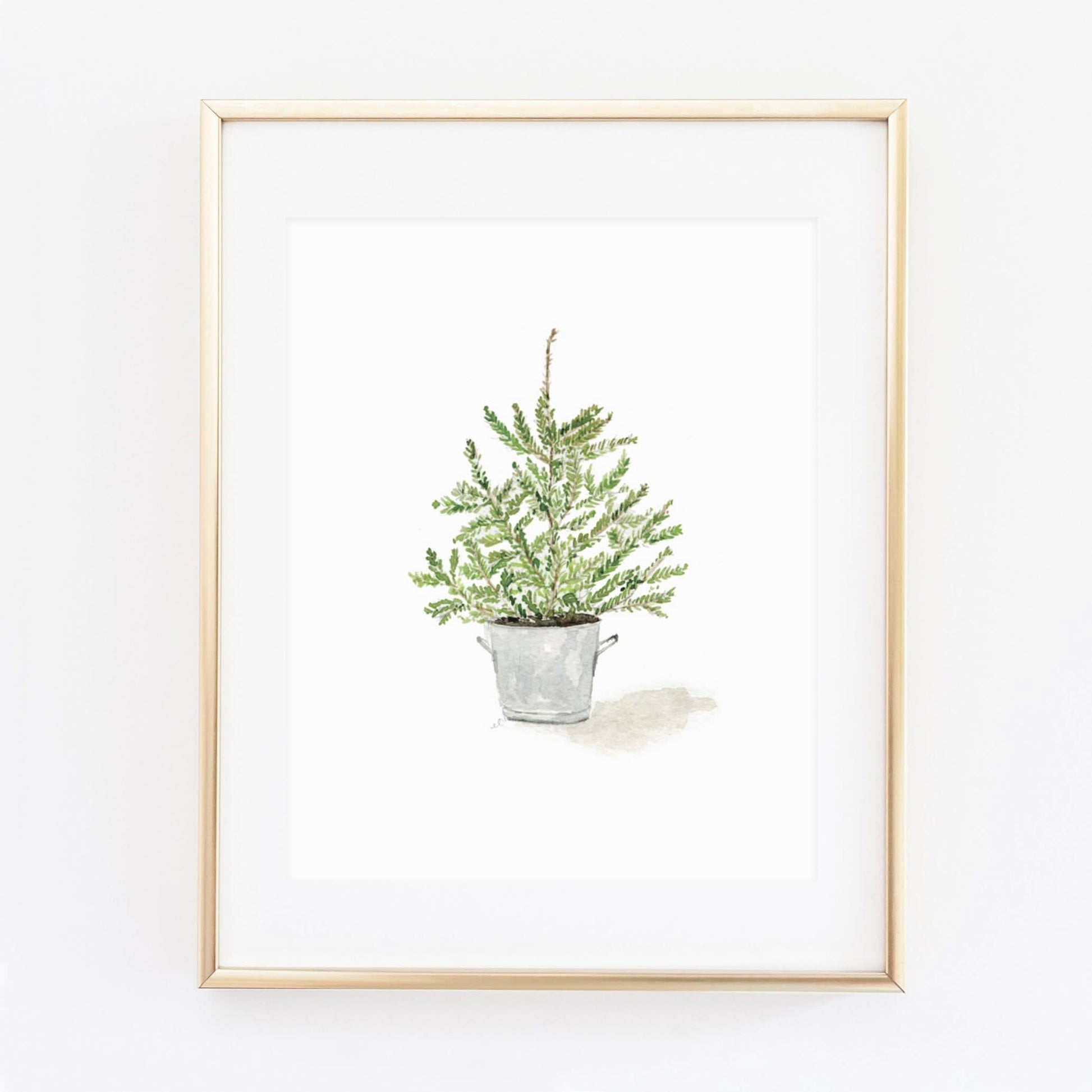 potted tree art print - emily lex studio