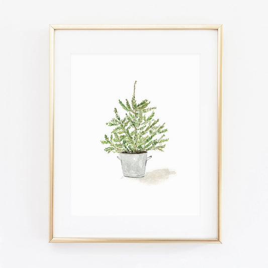 potted tree art print - emily lex studio