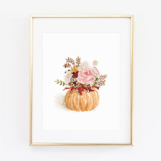 pumpkin bouquet art print