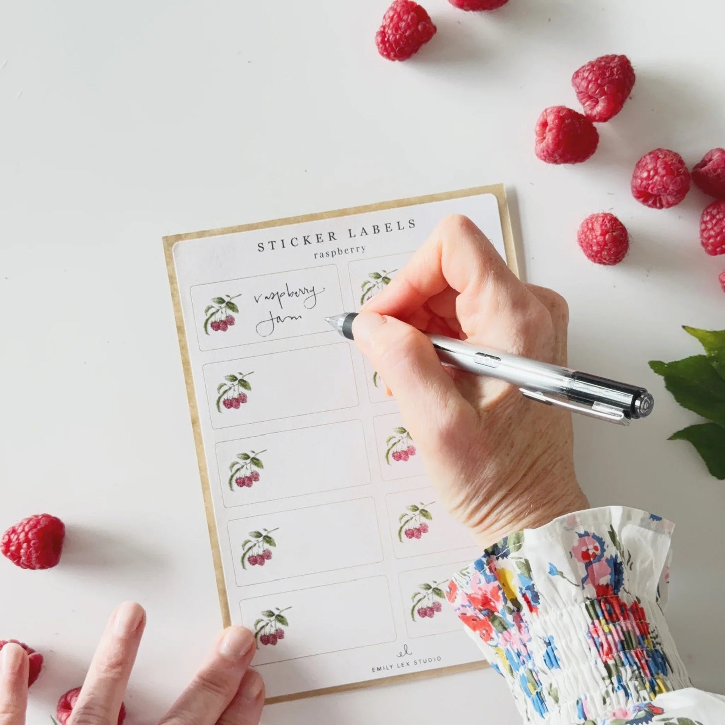 raspberry gift tag label sticker sheets