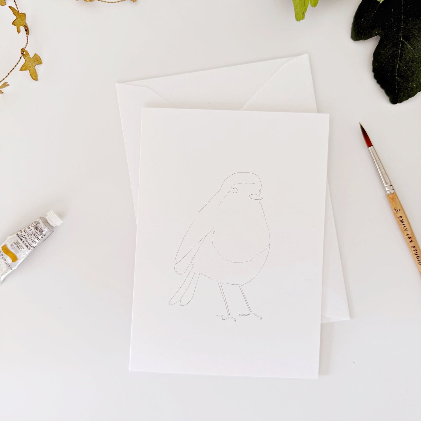 backyard birds paintable notecards