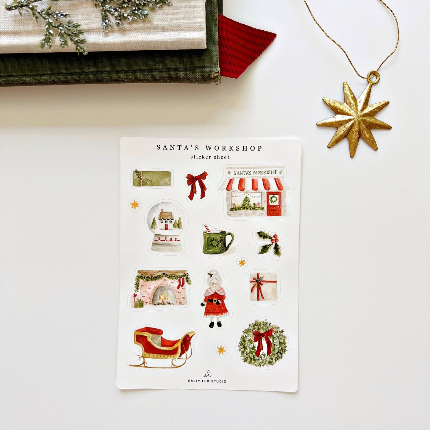 santa's workshop sticker sheets