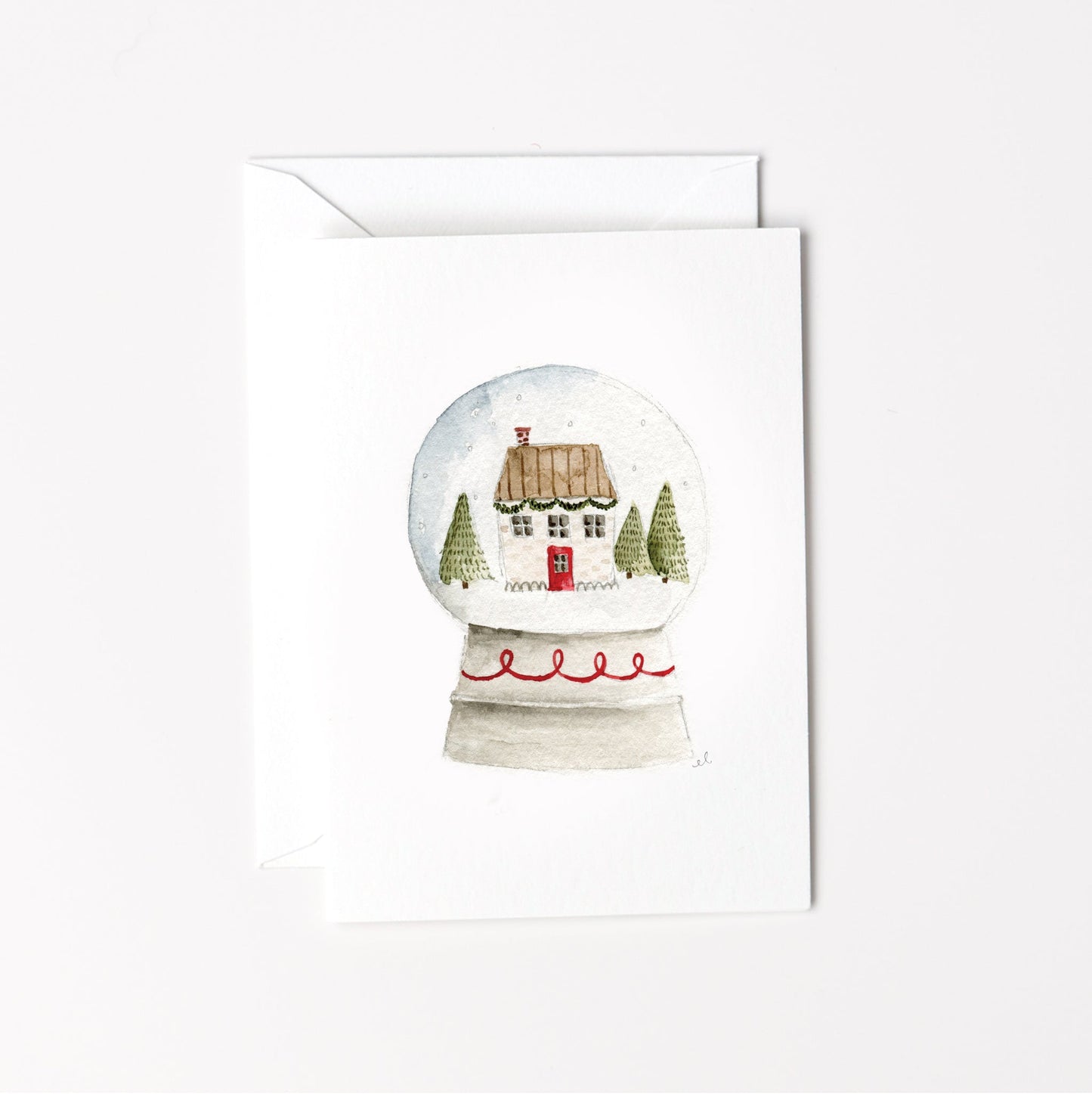 snowglobe mini notecard