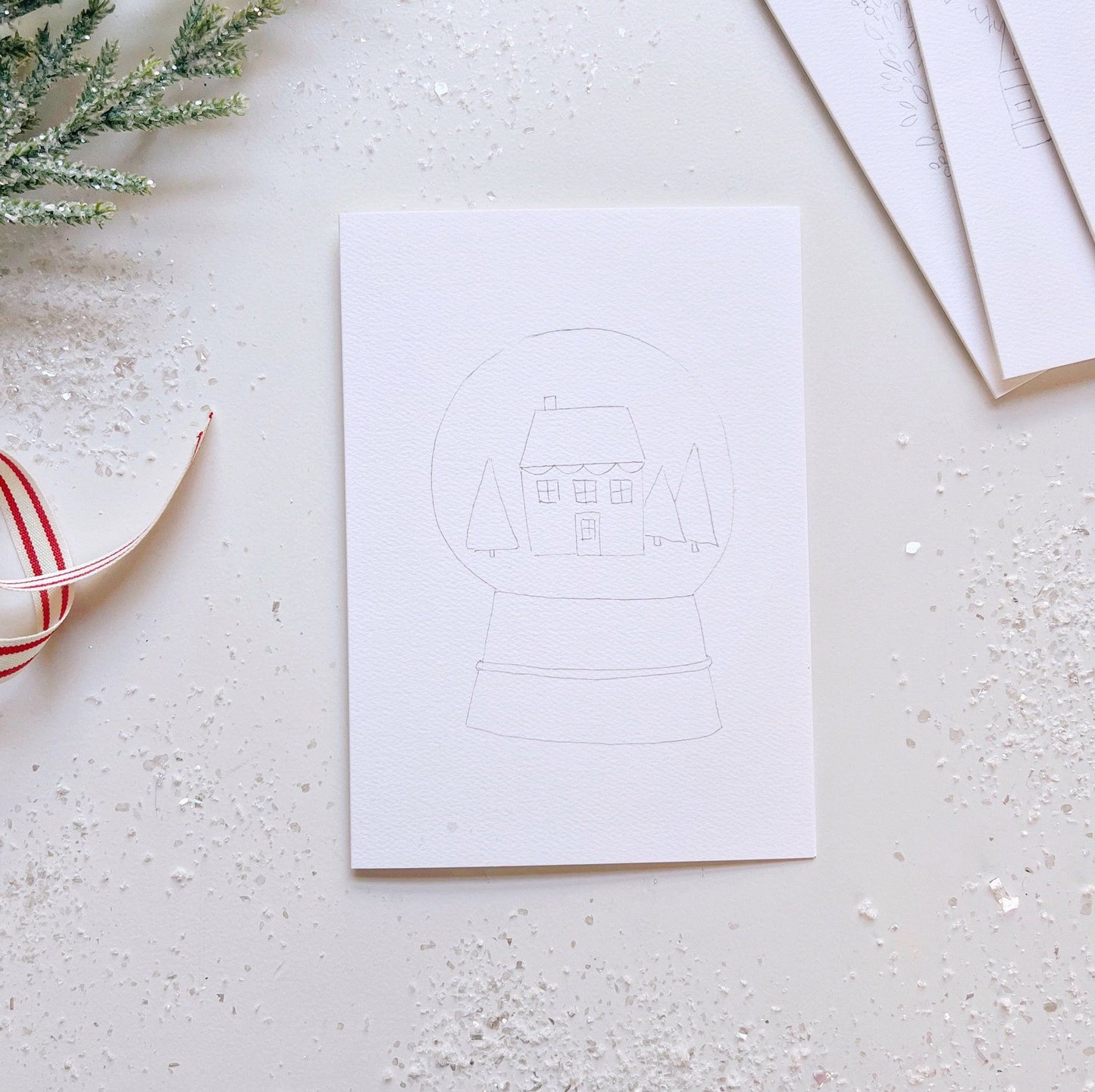 christmas cheer paintable notecard - emily lex studio