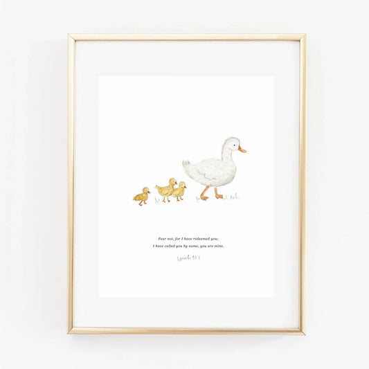 isaiah 43:1 mama + baby ducks scripture print