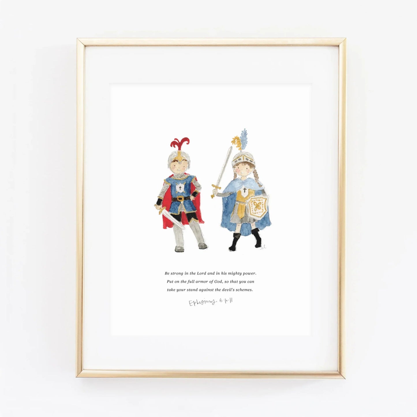 ephesians 6:10-11 knights scripture print