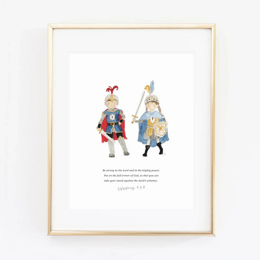 ephesians 6:10-11 knights scripture print