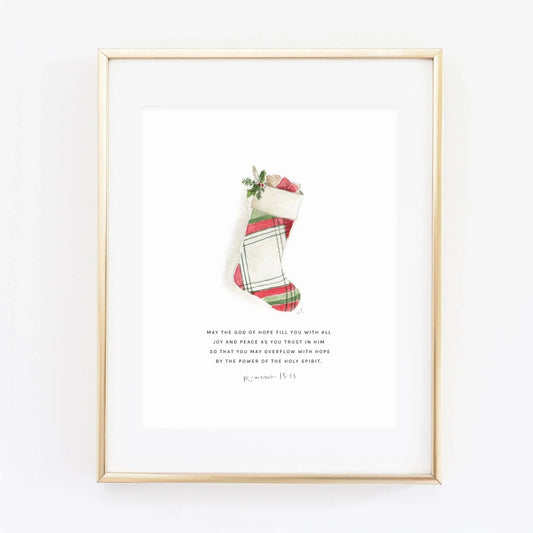 romans 15:13 stocking scripture print - emily lex studio