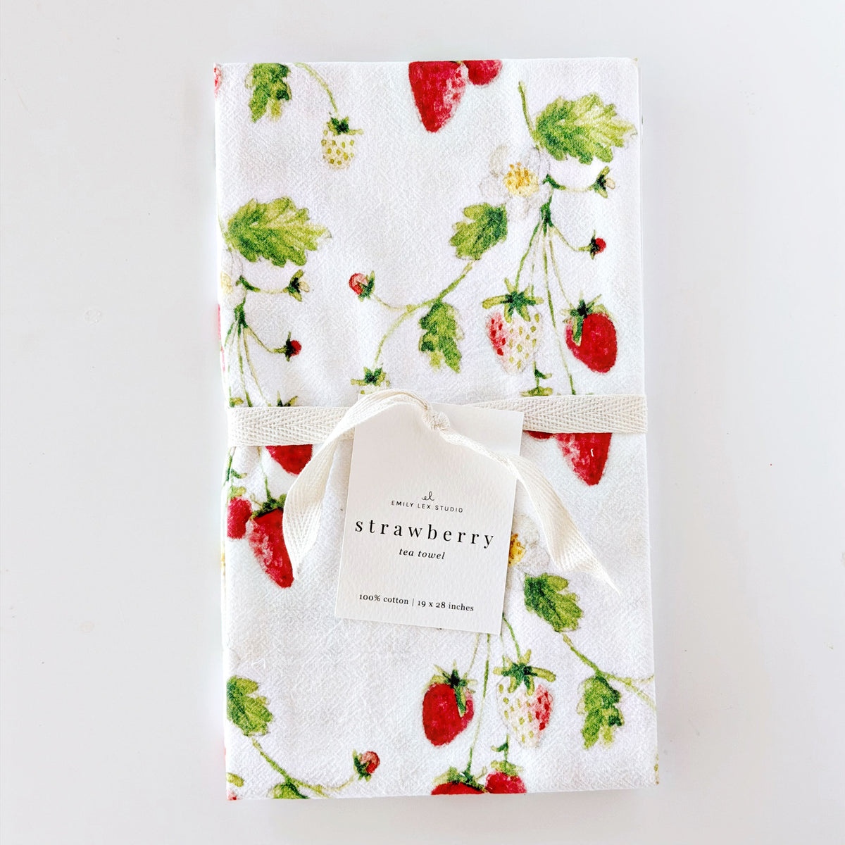 strawberry cotton flour sack tea towel