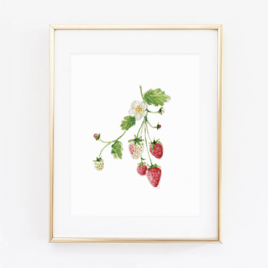 strawberry art print