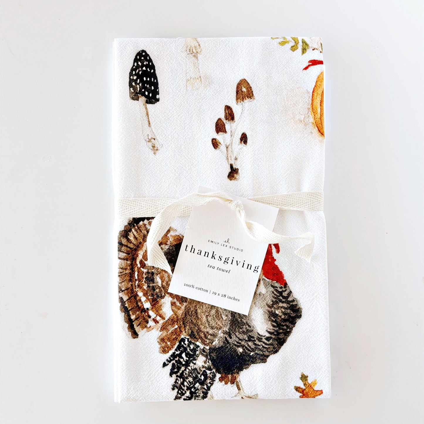thanksgiving cotton flour sack tea towel