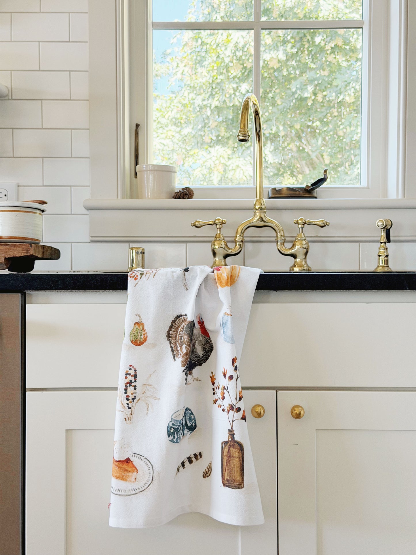 thanksgiving cotton flour sack tea towel