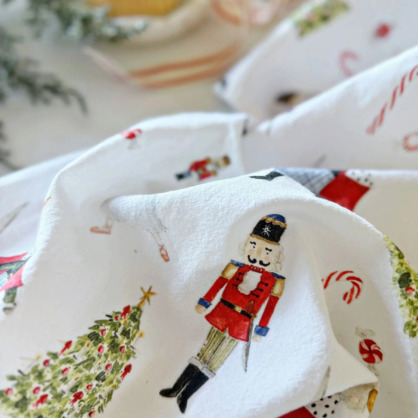 nutcracker cotton flour sack tea towel
