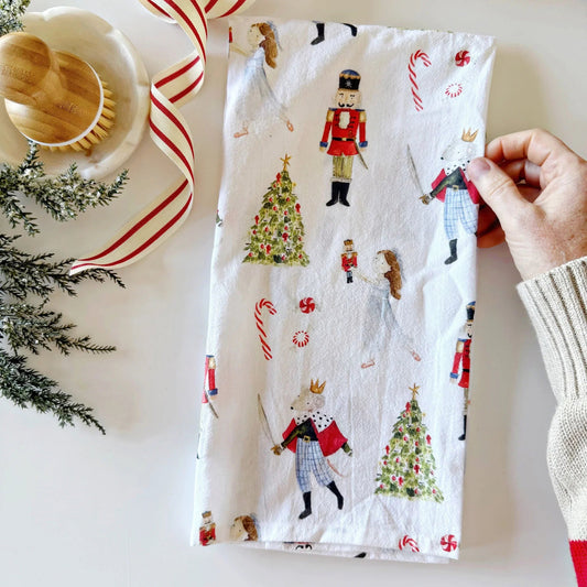 nutcracker cotton flour sack tea towel