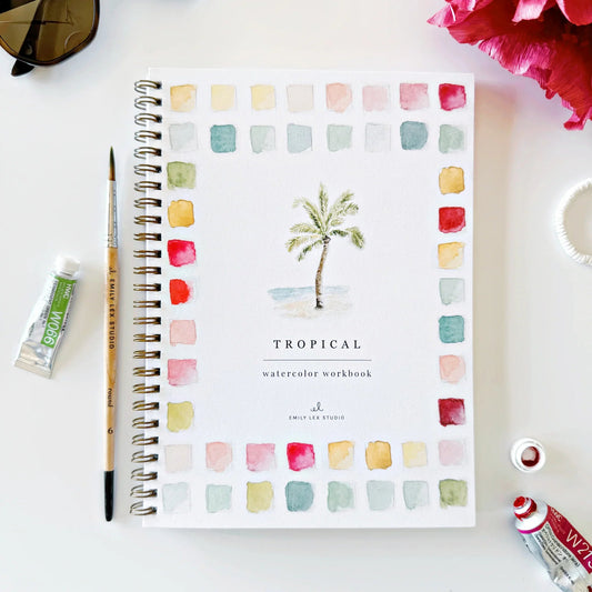 tropical watercolor workbook