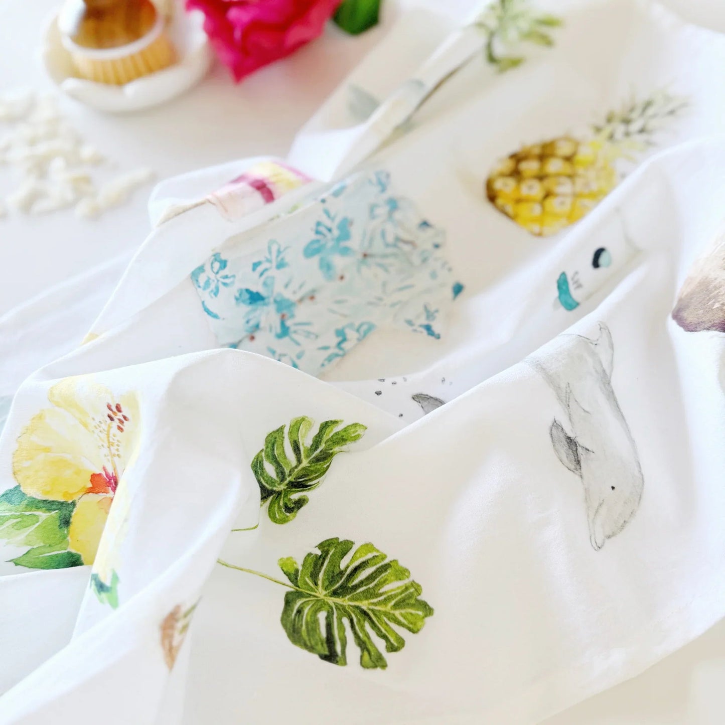 tropical cotton flour sack tea towel