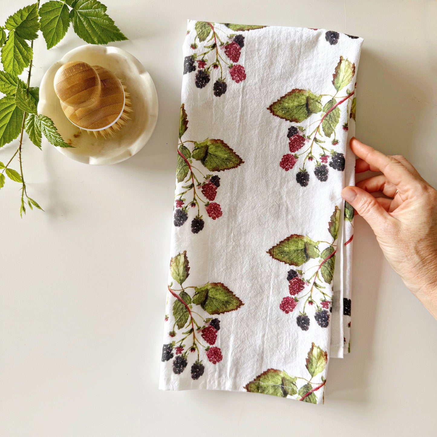 blackberry tea towel