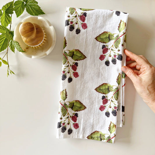 blackberry tea towel