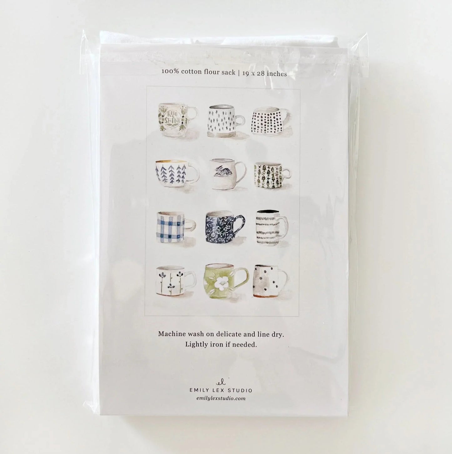 mugs cotton flour sack tea towel