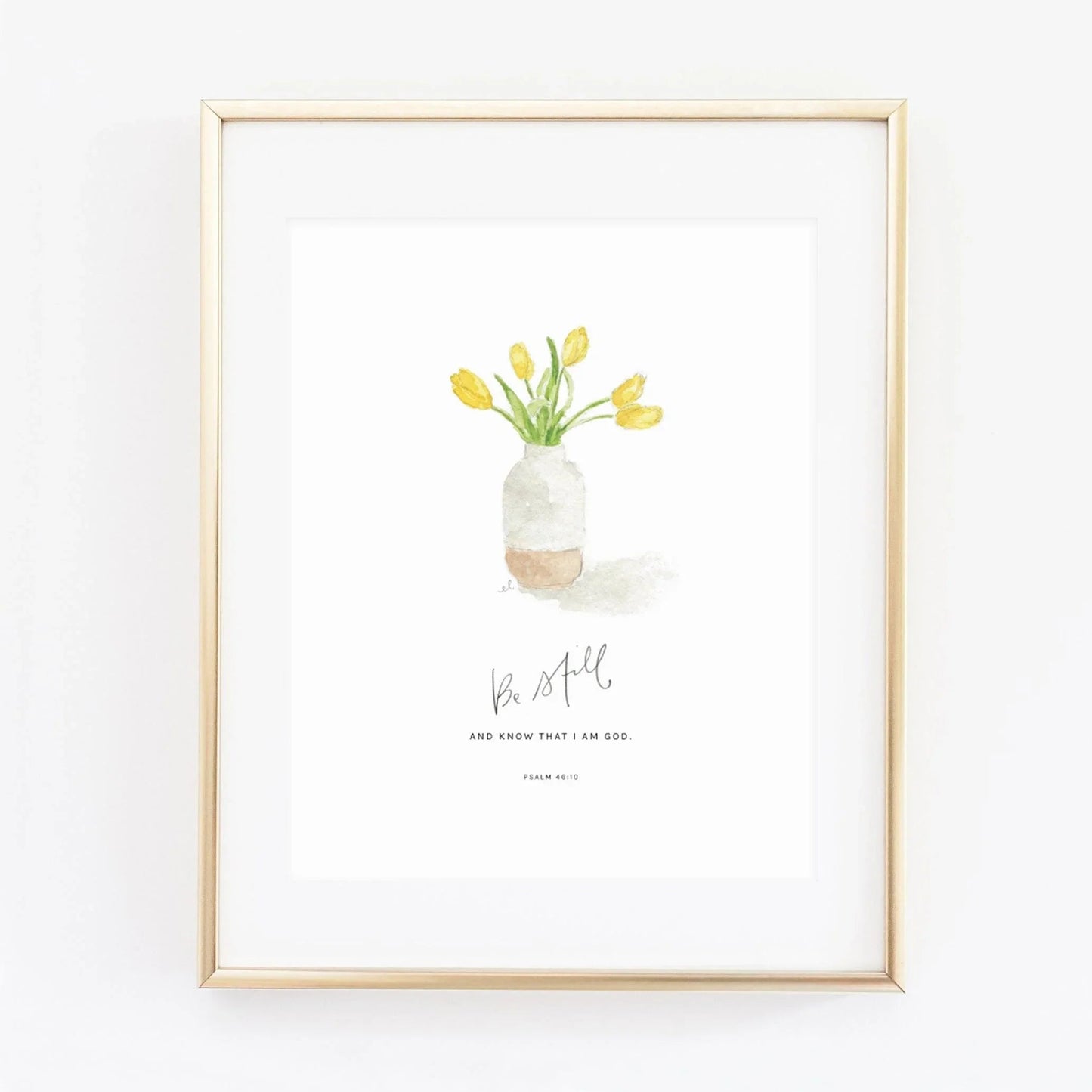 psalm 46:10 tulips scripture print - emily lex studio