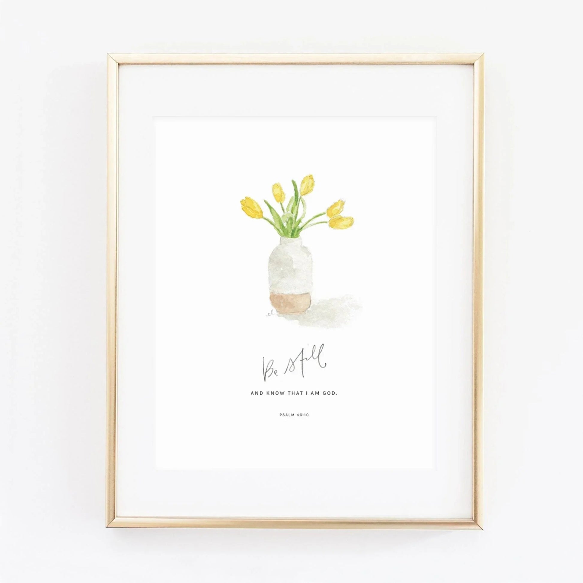 psalm 46:10 tulips scripture print - emily lex studio