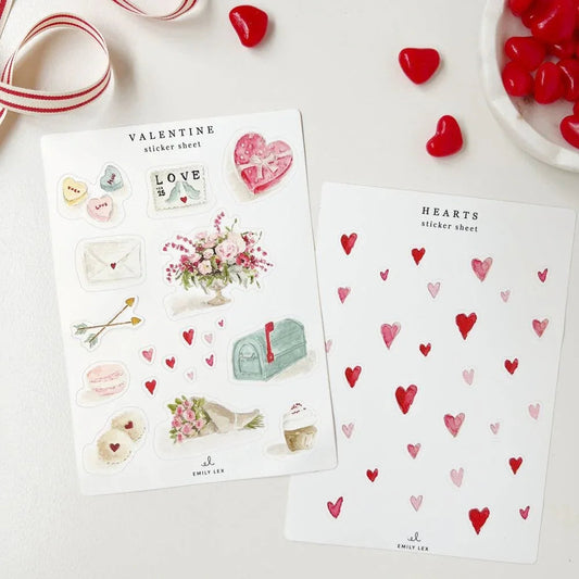 valentine sticker sheets - emily lex studio