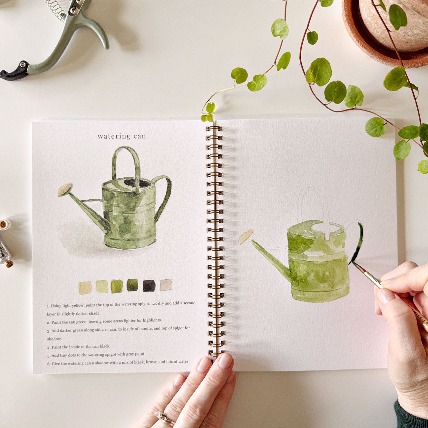 garden watercolor workbook