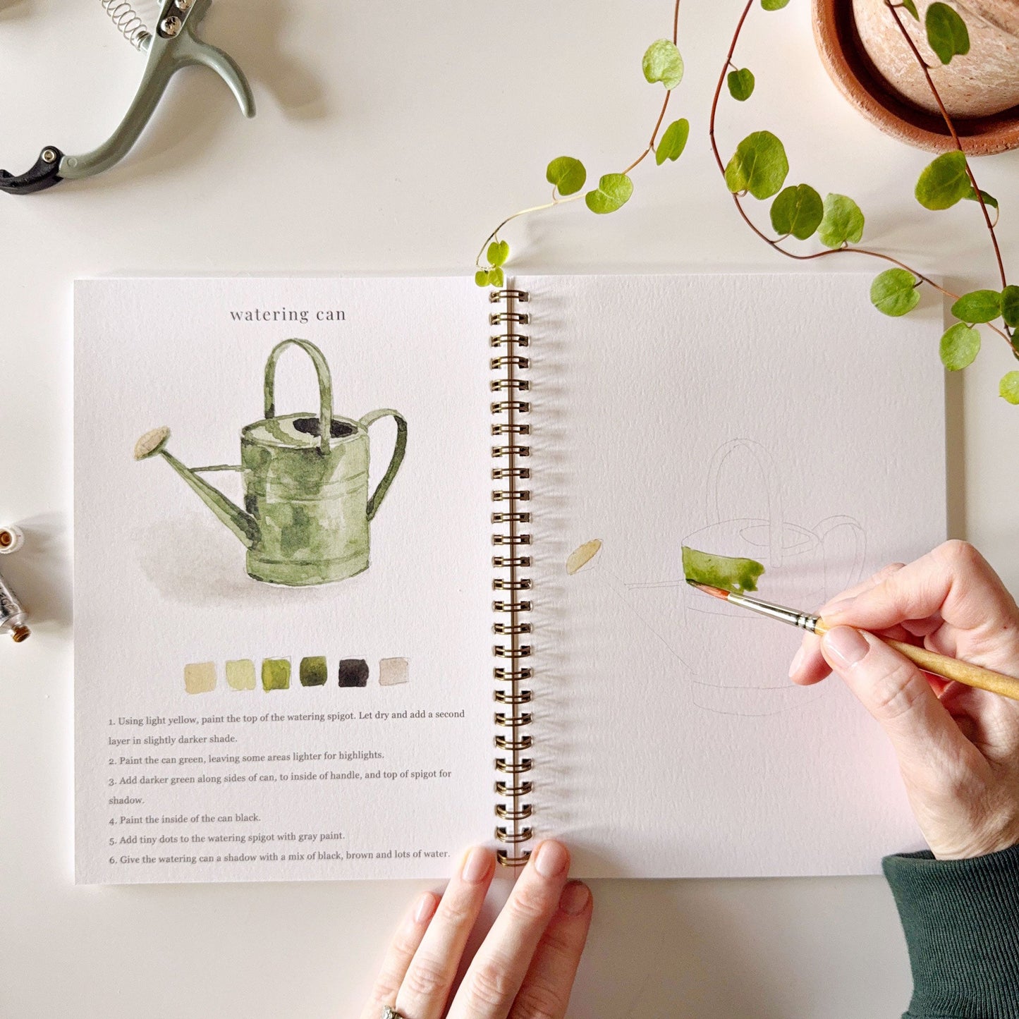 garden watercolor workbook