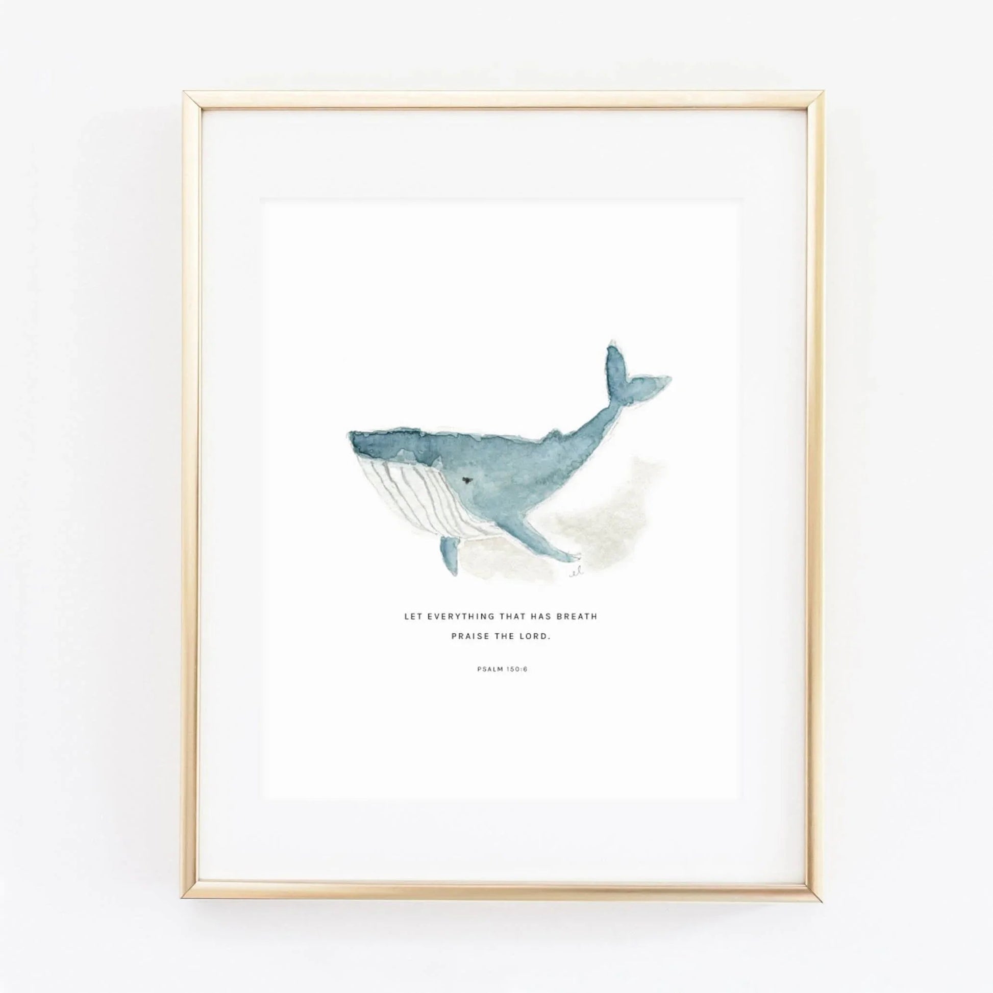 psalm 150:6 whale scripture print - emily lex studio
