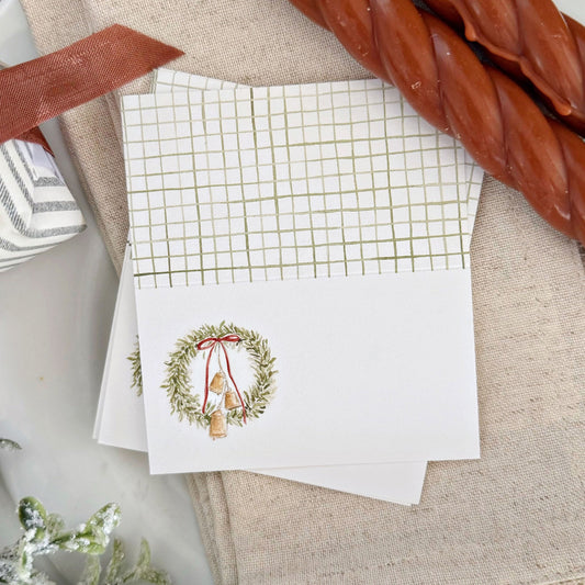 bell wreath place cards