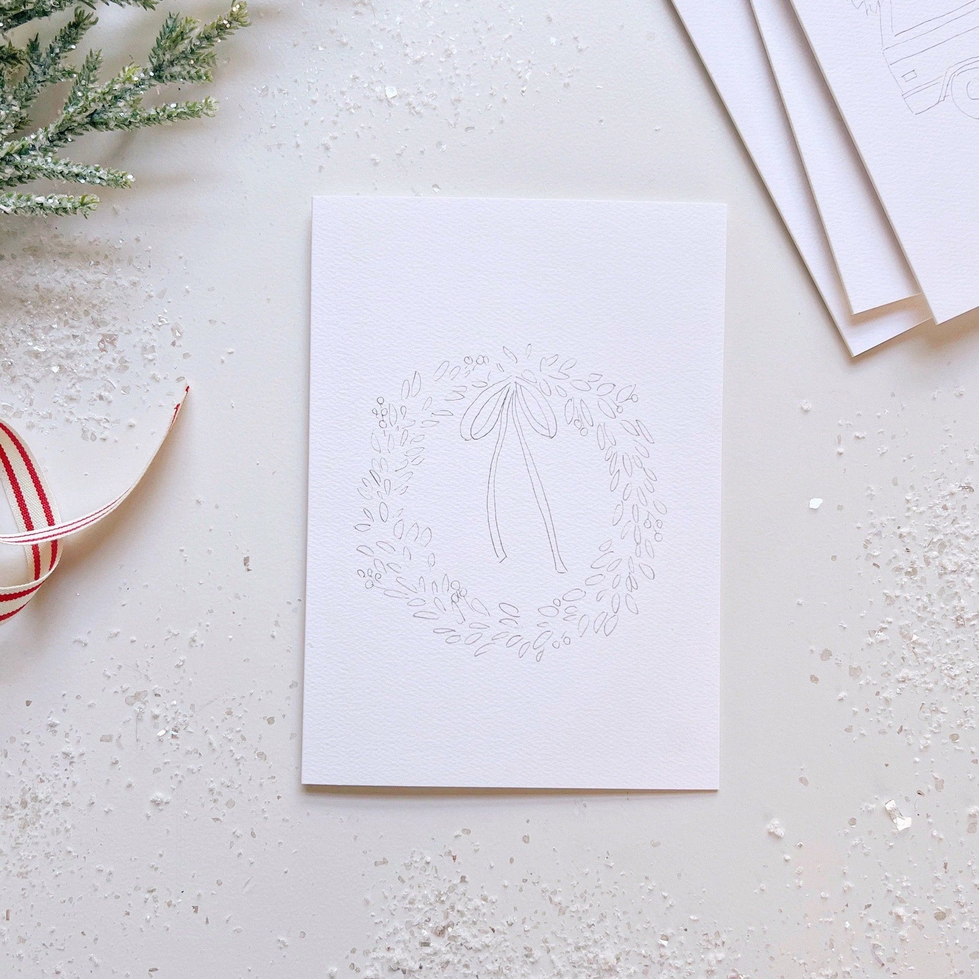 christmas cheer paintable notecard - emily lex studio