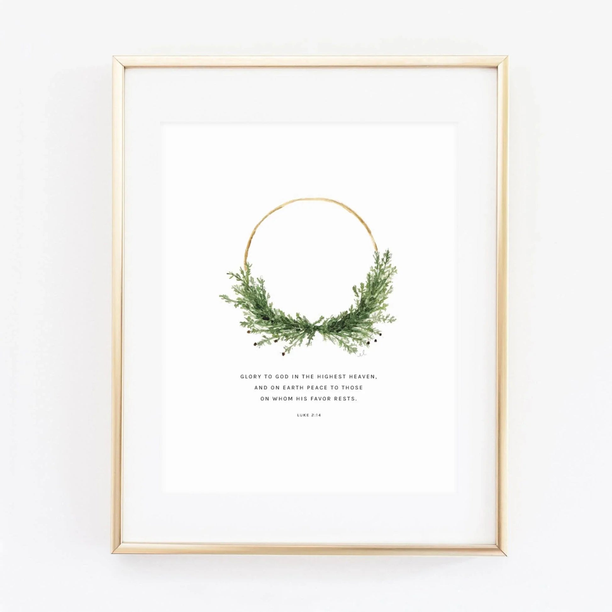 Luke 2:14 wreath scripture print - emily lex studio