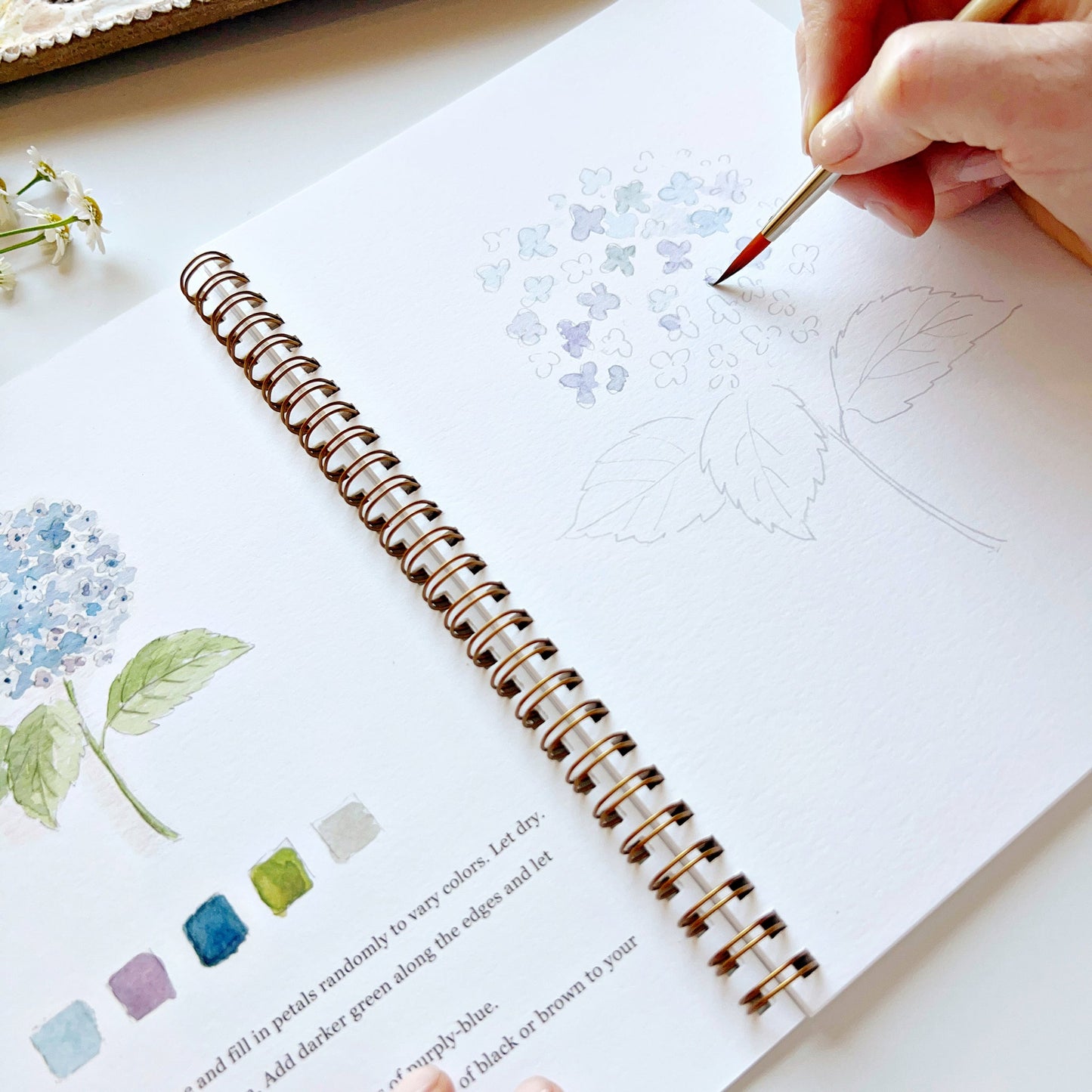 flowers watercolor workbook