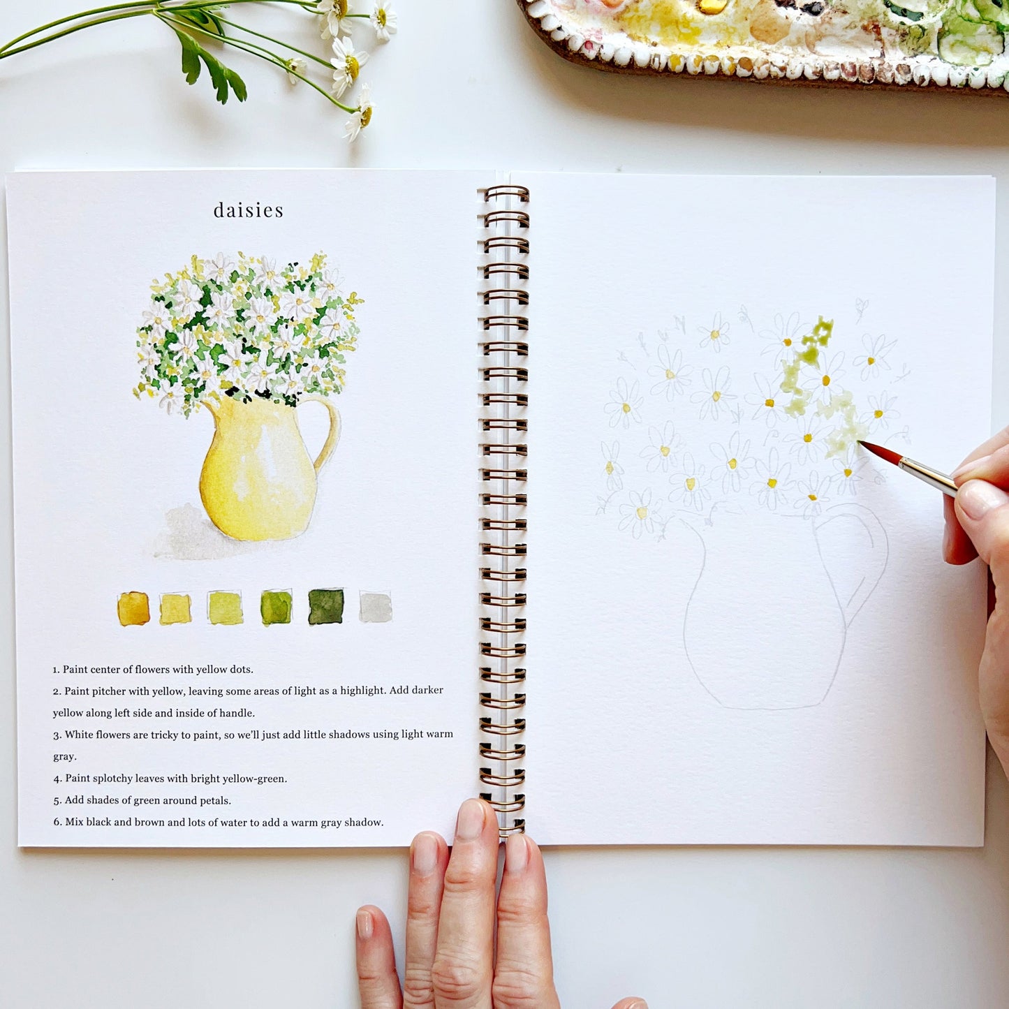 flowers watercolor workbook