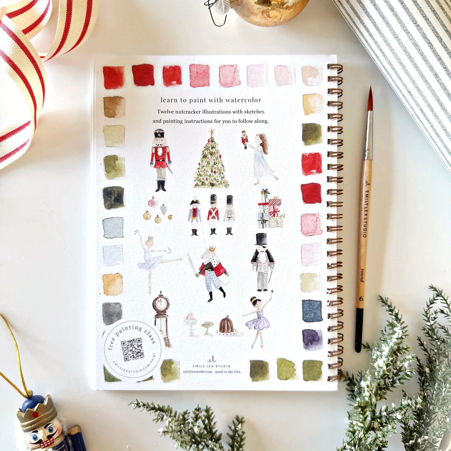 nutcracker watercolor workbook