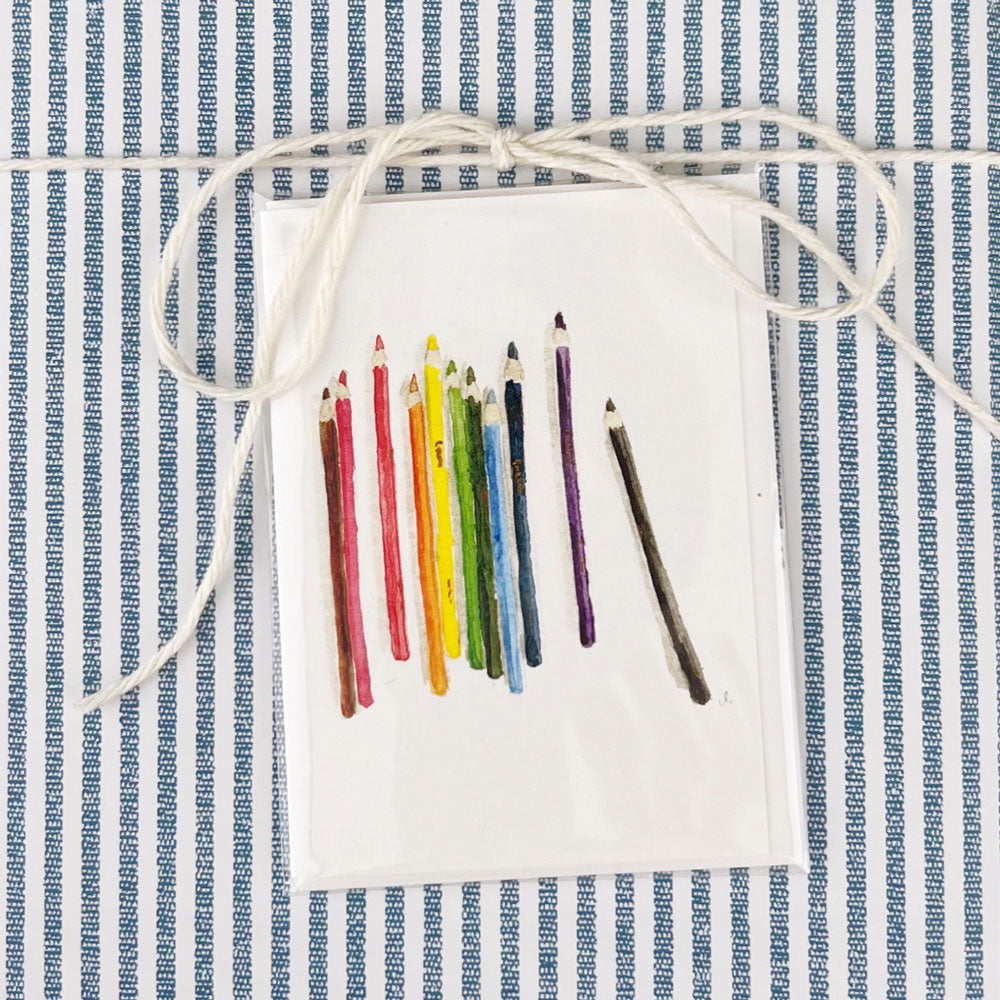 colored pencils mini notecard