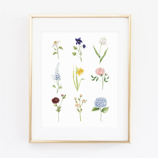 garden flowers art print