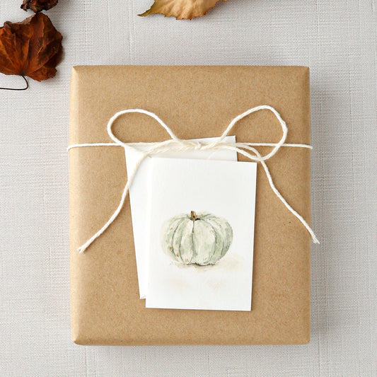 green pumpkin mini notecard