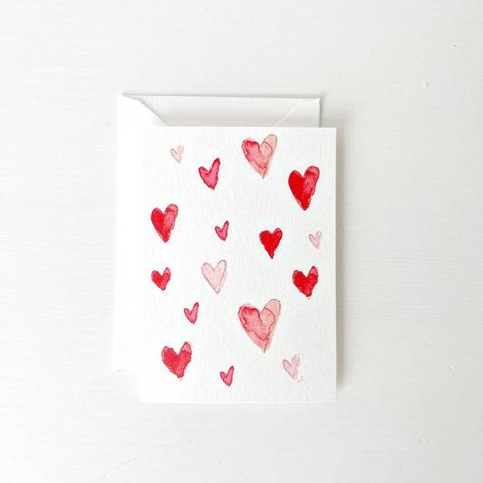 hearts mini notecard